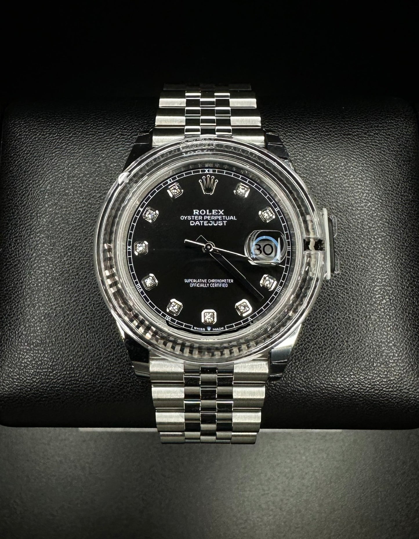 Rolex Datejust 41 Black Diamond Dial Stainless Steel Jubilee Bracelet