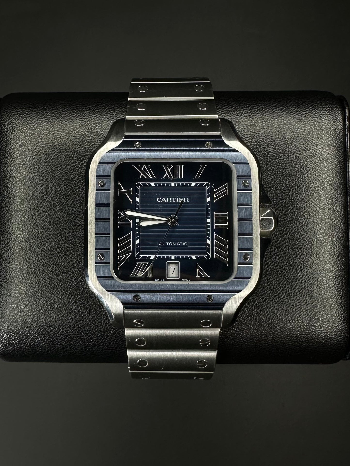 Cartier Santos De Cartier Steel Blue Dial Automatic Watch WSSA0048 - 2022