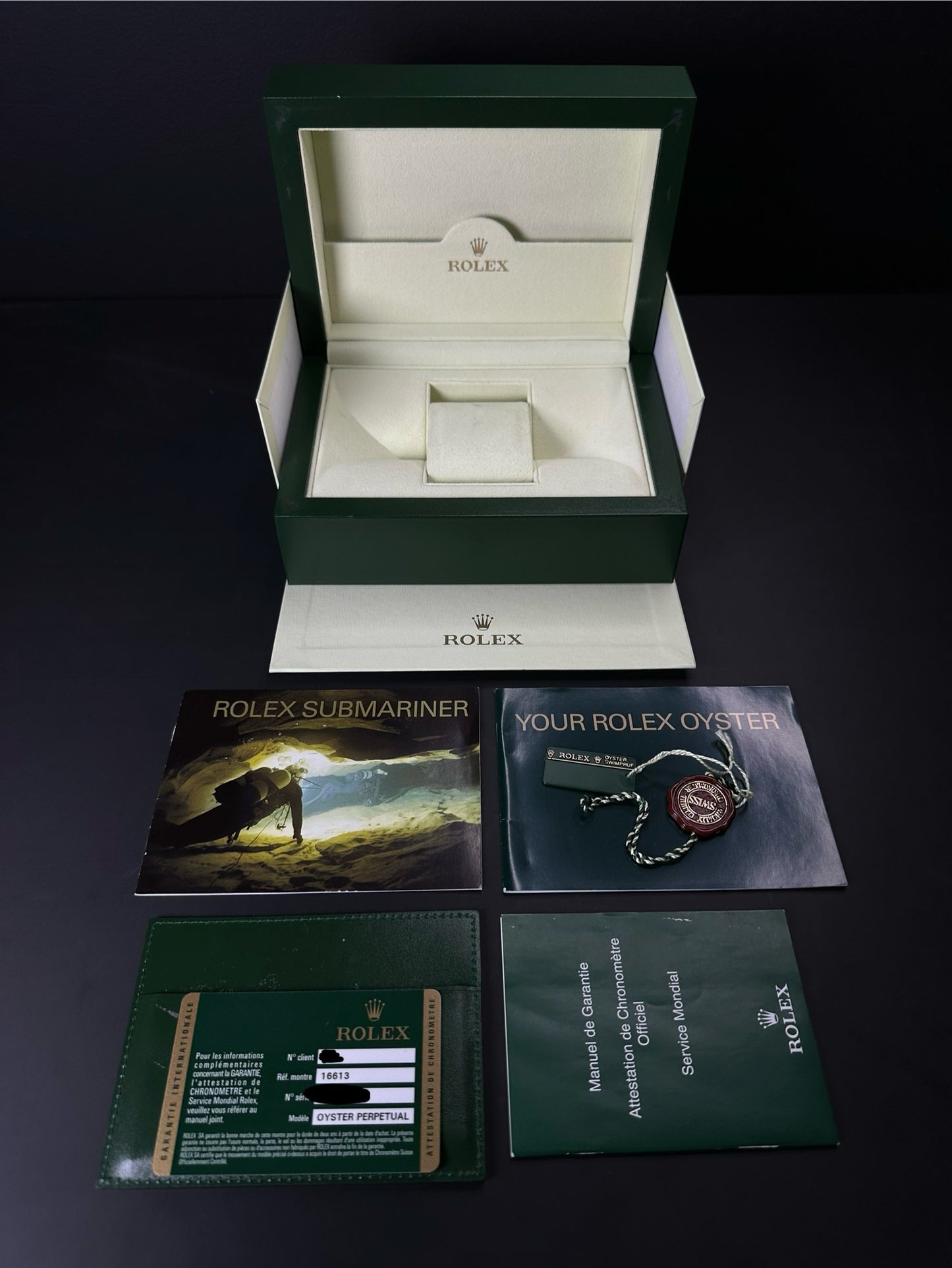 Rolex Submariner Date ‘Bluesey’ 16613 Blue Dial Engraved Rehaut Gold Through Clasp Men’s Automatic Watch - 2009