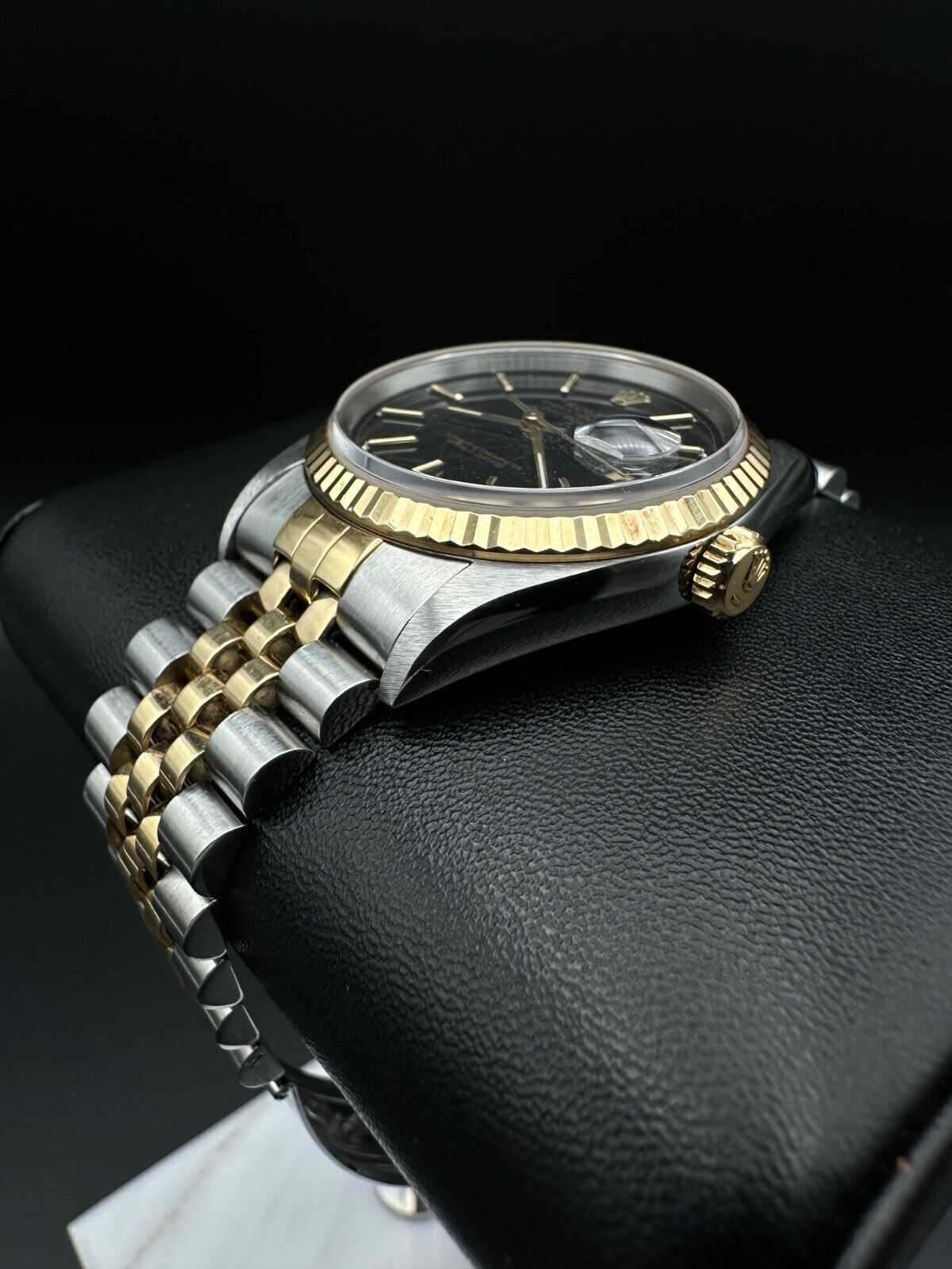 Rolex Datejust 36mm 16233 Black Dial Two-Tone Yellow Gold Jubilee Watch - 1996