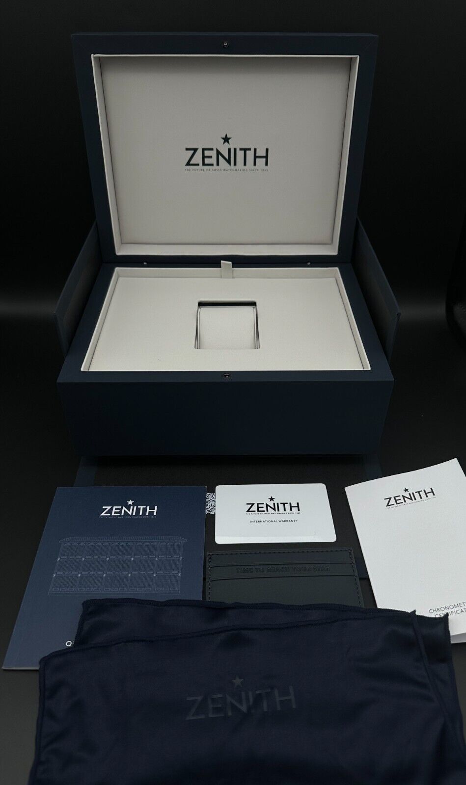 Zenith Defy El Primero 21 Chroma II Chronograph, model 49.9014.9004/01.R953, crafted in sleek white ceramic with a multi-colored dial and high-precision movement. This bold 44mm watch combines innovation and style, perfect for collectors of advanced luxury timepieces. Available from The Watch Trader CT.