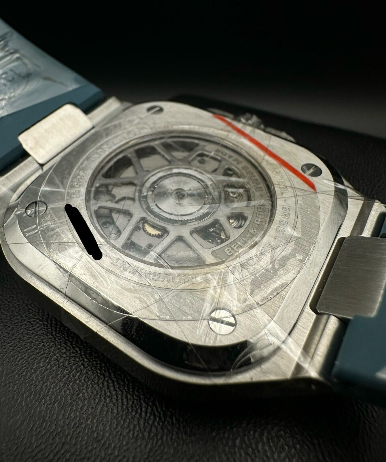 Bell & Ross BR-05 GMT Sky Blue Dial Automatic Watch BR05G-PB-ST/SRB, 2024 model, featuring a 41mm satin-polished steel case, blue sunray dial with white Super-LumiNova® numerals and indices, and skeletonized Super-LumiNova®-filled hour and minute hands. Comes with a black rubber strap. Brand new condition with no signs of wear. Includes inner and outer boxes, warranty card, and user guide. Retail price is $5,000. Available at The Watch Trader, Madison, Connecticut.