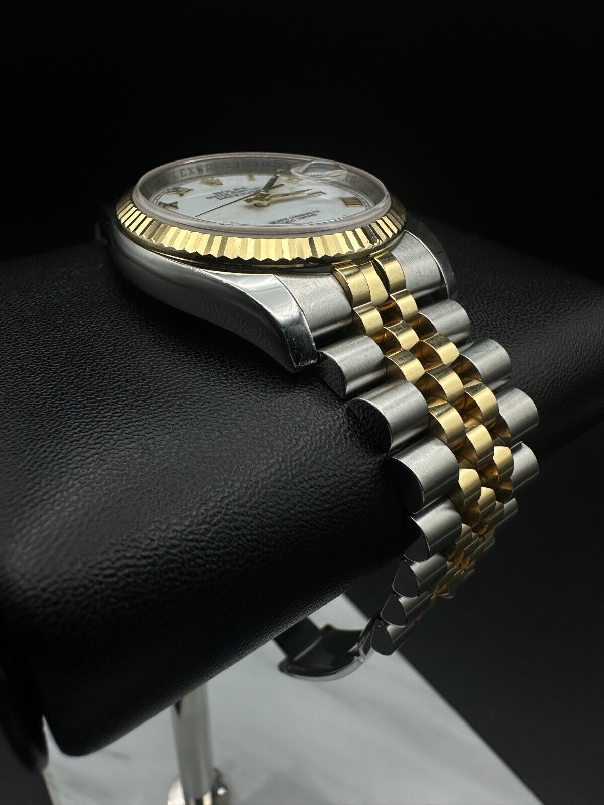 Rolex Datejust 36mm 116233 Super Jubilee Bracelet White Roman Dial Watch - 2009