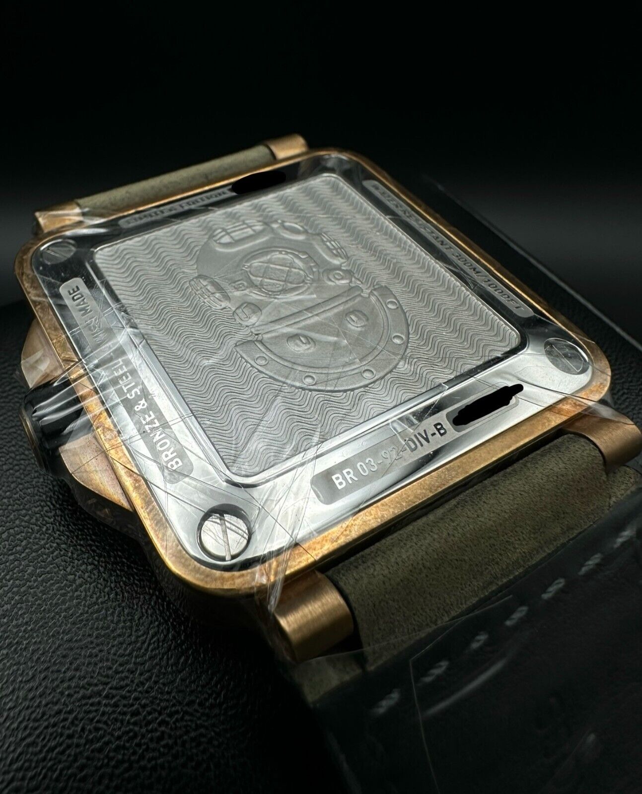Bell & Ross BR03-92 Diver 42mm, 2024 limited edition, featuring a bronze case, green dial with gold-plated applique indices and Super-LumiNova®-filled hands. Comes with a green calfskin strap and a unidirectional rotating solid bronze bezel. Brand new condition with no signs of wear. Limited to 100 pieces. Includes inner and outer boxes, warranty card, user guide, two sizing tools, and an unworn black grooved rubber strap. Available at The Watch Trader, Madison, Connecticut.