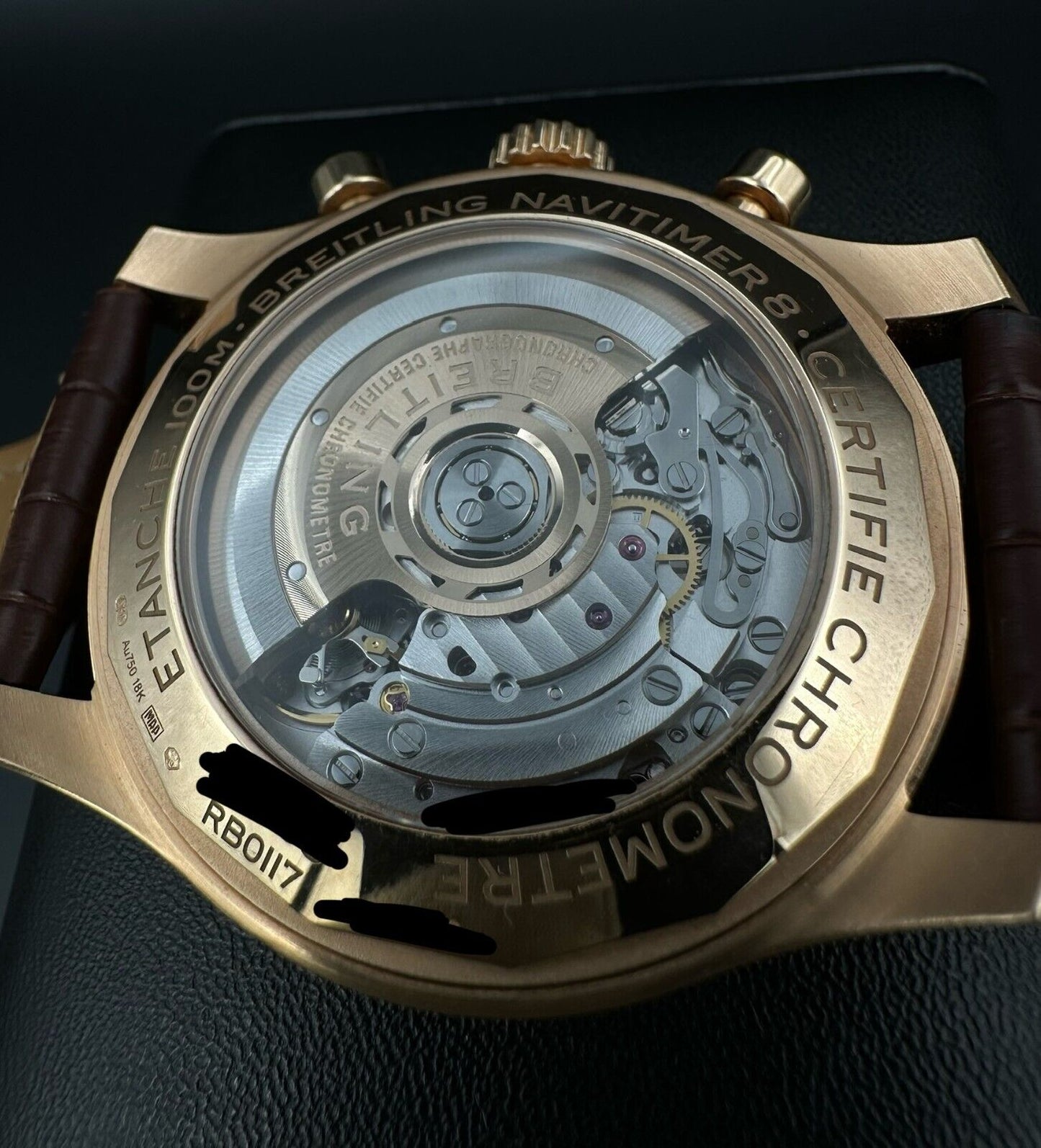 Breitling Navitimer RB0117131Q1P1 18K Rose Gold Bronze Dial 43mm Automatic Watch