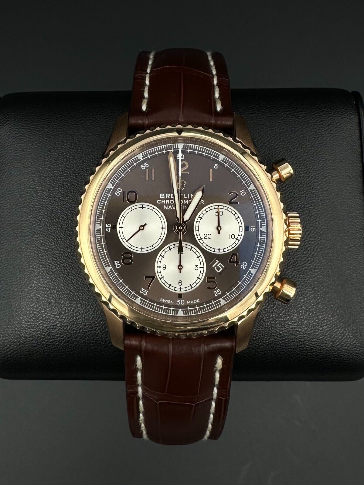 Breitling Navitimer RB0117131Q1P1 18K Rose Gold Bronze Dial 43mm Automatic Watch