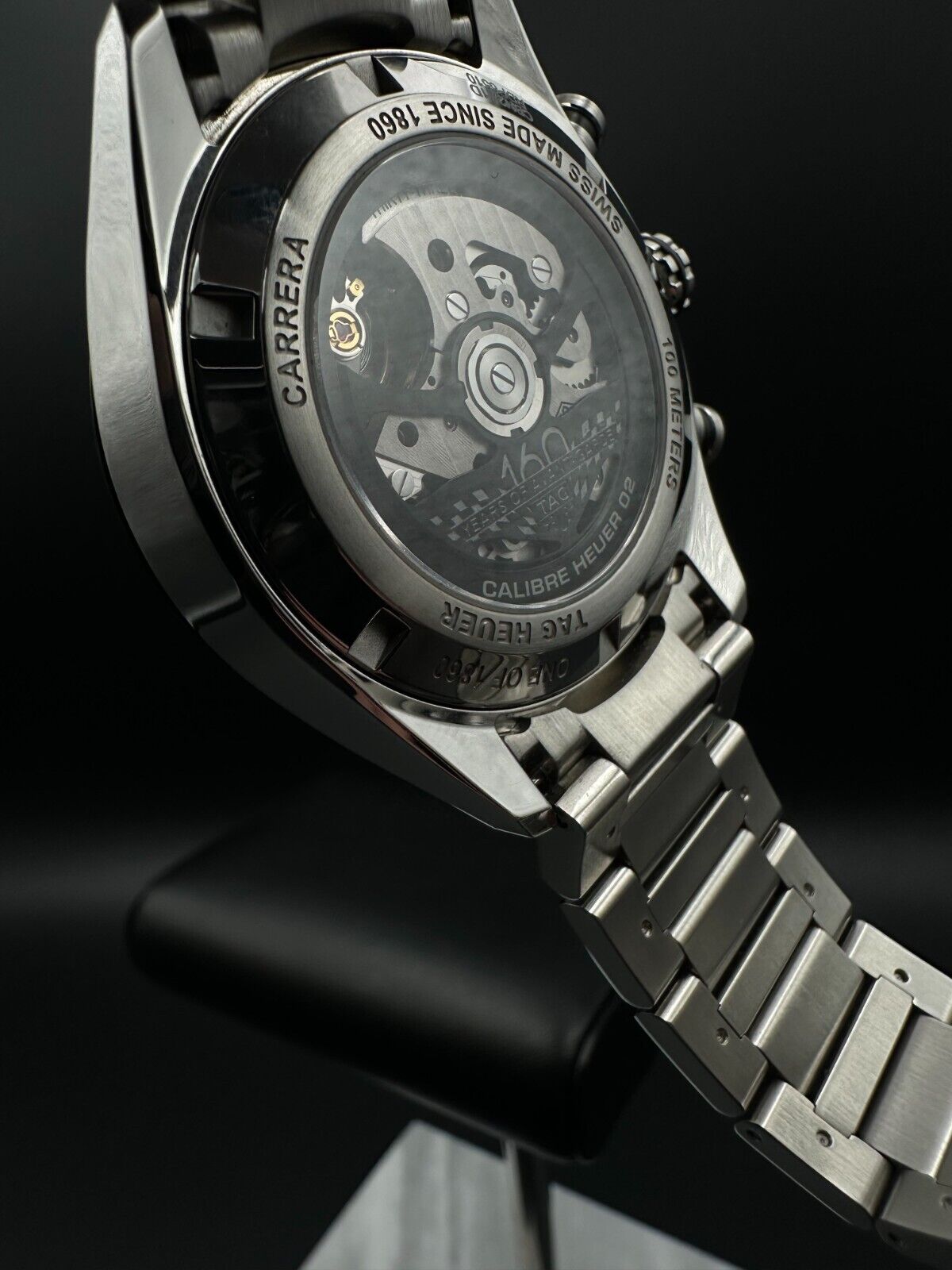 TAG Heuer Carrera Anniversary Limited Edition Men's Watch CBN2A1D.BA0643, 2020 model, featuring a 44mm stainless steel case, silver dial, and black ceramic tachymeter bezel. Comes with a stainless steel bracelet and push-button deployant clasp. In very good condition with minimal signs of wear. Available at The Watch Trader, Madison, Connecticut.