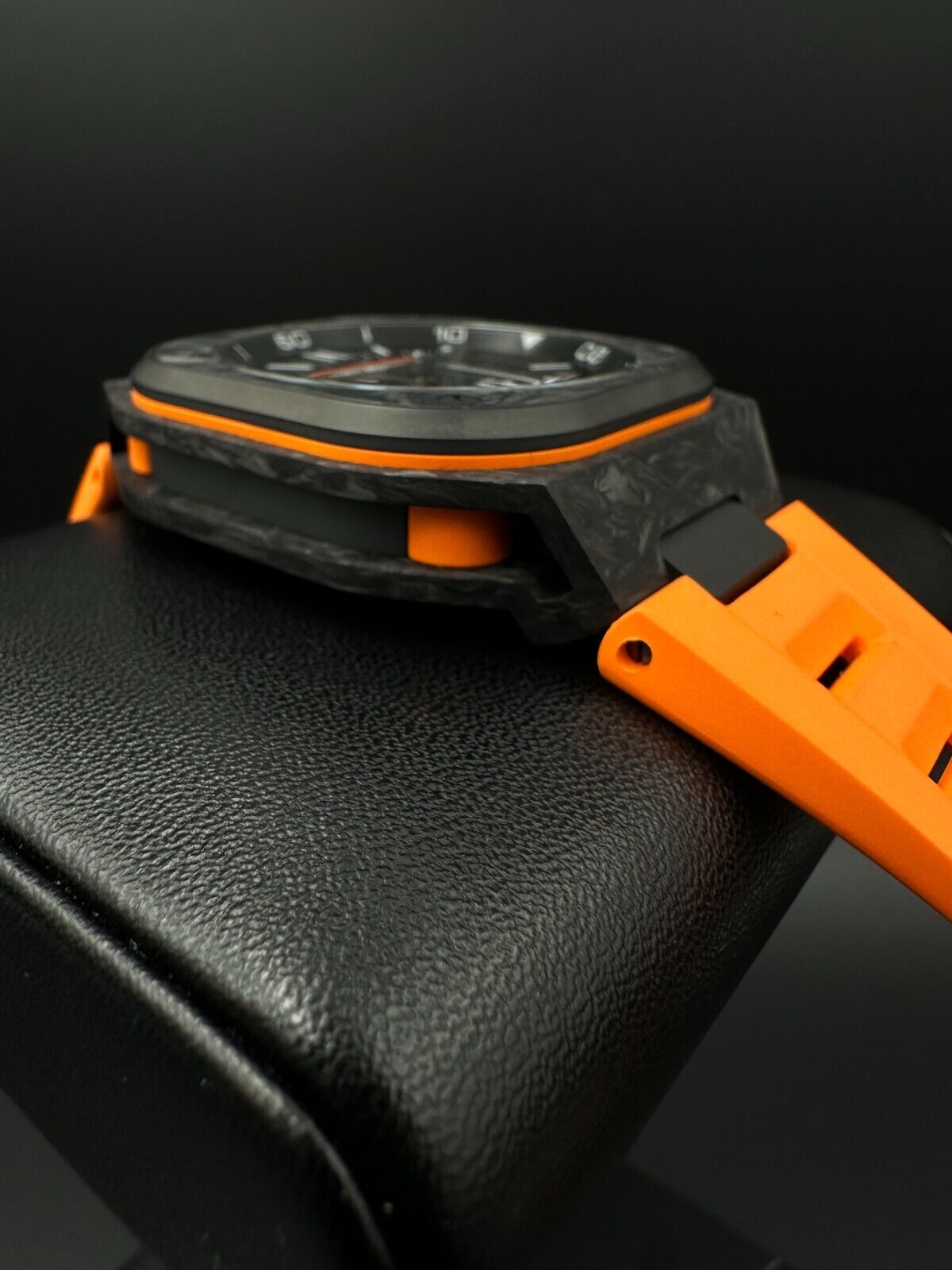 Bell & Ross Limited Edition BR-X5 Carbon Orange 41mm men's watch, model BRX5R-BO-TC/SRB, featuring a striking orange dial, carbon case, and bold, sporty design. Ideal for collectors seeking exclusive, high-performance timepieces. Available from The Watch Trader CT