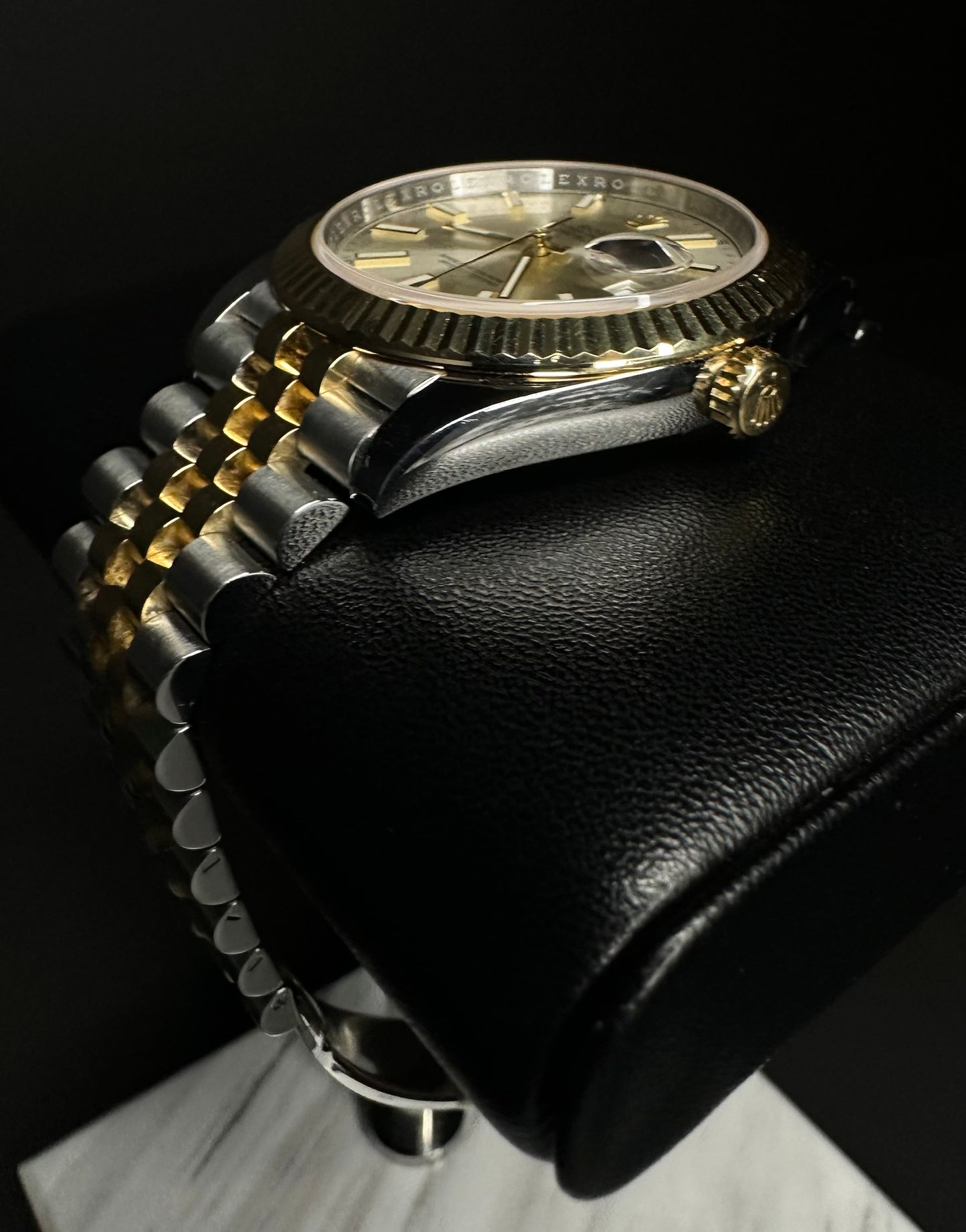 Rolex Datejust 41mm automatic watch, model 126333, featuring a two-tone yellow gold and stainless steel case with a silver dial, 2019 release. This elegant timepiece combines classic design with modern size, perfect for collectors seeking a versatile and luxurious watch. Available from The Watch Trader CT.