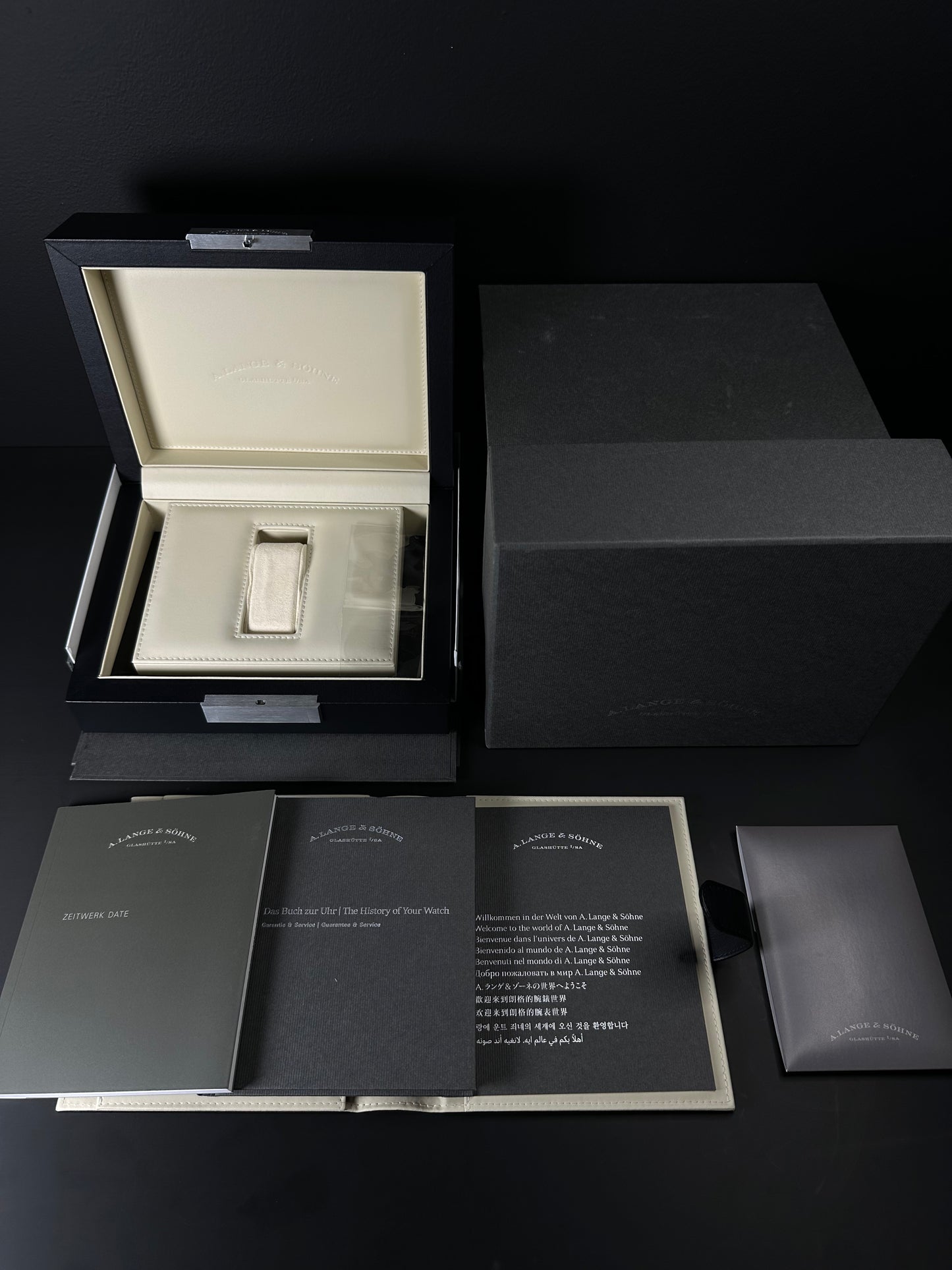 A. Lange & Söhne Zeitwerk Date 148.038 Grey Dial White Gold 44.2mm - 2023