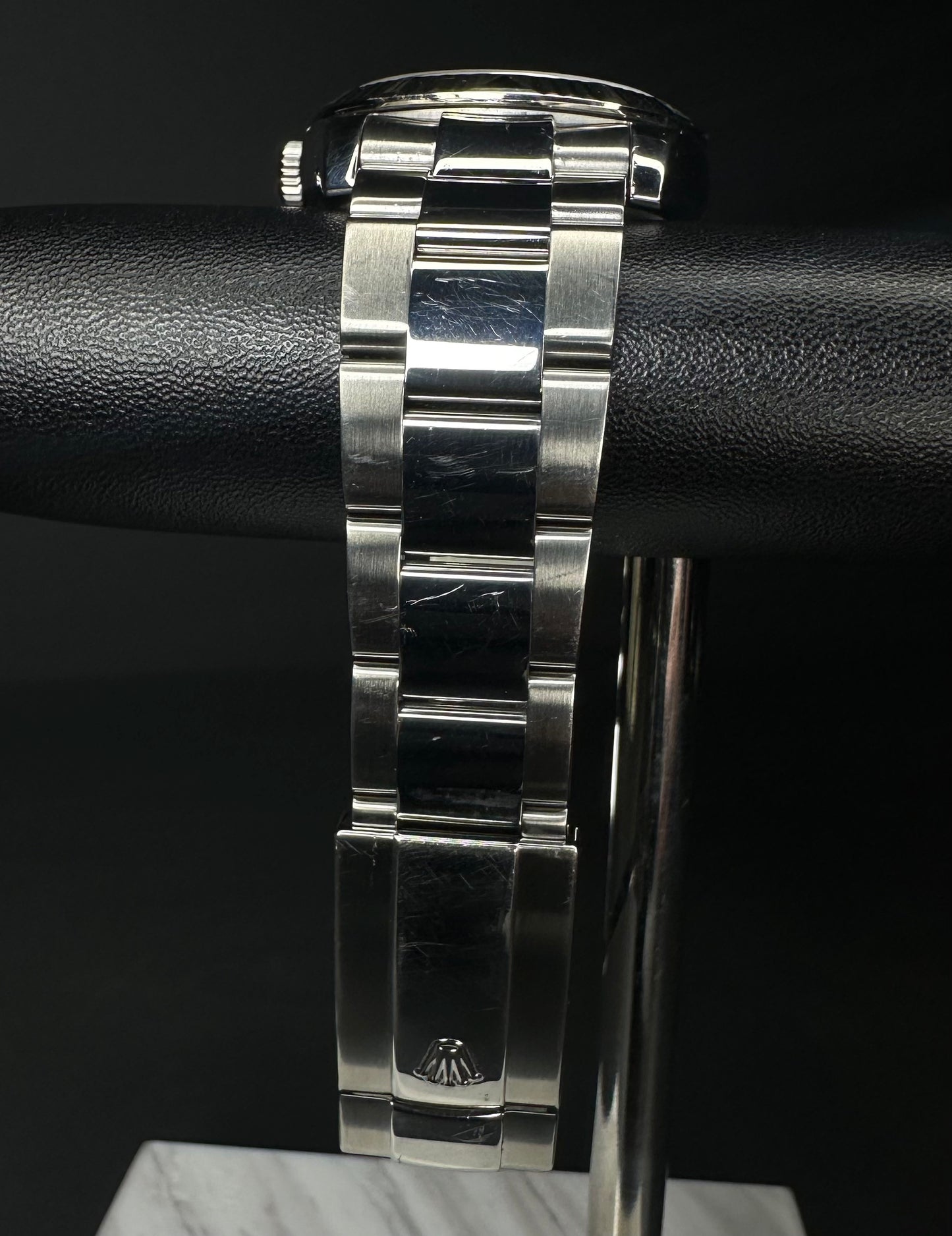 Rolex Datejust 36 Turn-O-Graph, model 116264, featuring a 36mm stainless steel case with a grey slate dial and signature rotating bezel, from 2008. This unique timepiece combines the classic Datejust design with sporty functionality, ideal for collectors and enthusiasts seeking a versatile luxury watch. Available from The Watch Trader in Madison, Connecticut.