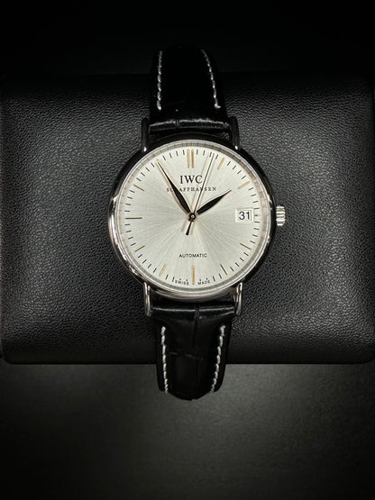 IWC Portofino Automatic Silver Dial Leather Strap Unisex Watch IW356404