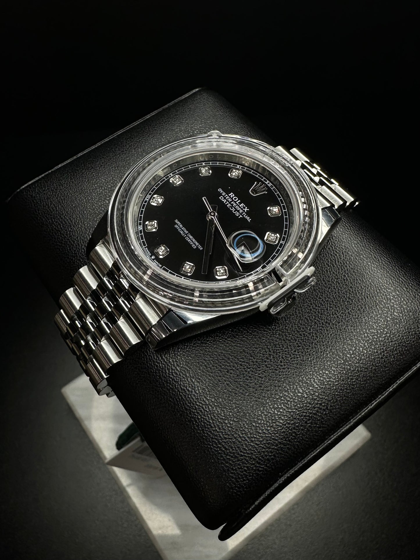 Rolex Datejust 41 Black Diamond Dial Stainless Steel Jubilee Bracelet