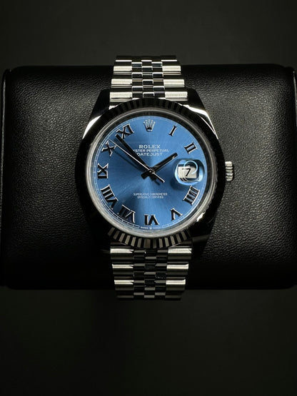 Rolex Datejust 41 Blue Roman Dial Mens Automatic Watch