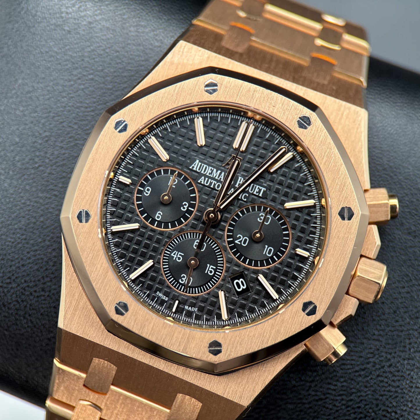 Audemars Piguet Royal Oak Chronograph 26320OR.OO.1220OR.01 Black Dial Rose Gold0