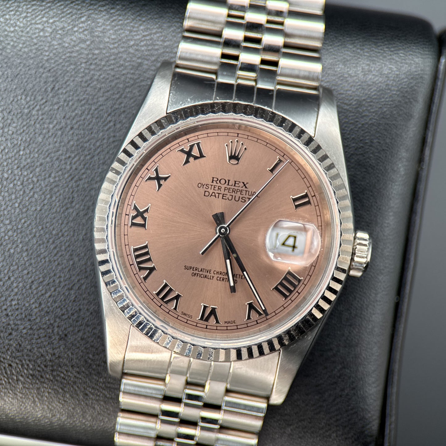 Rolex Datejust 16234 Salmon Roman Dial Steel Jubilee Automatic 36mm Watch0