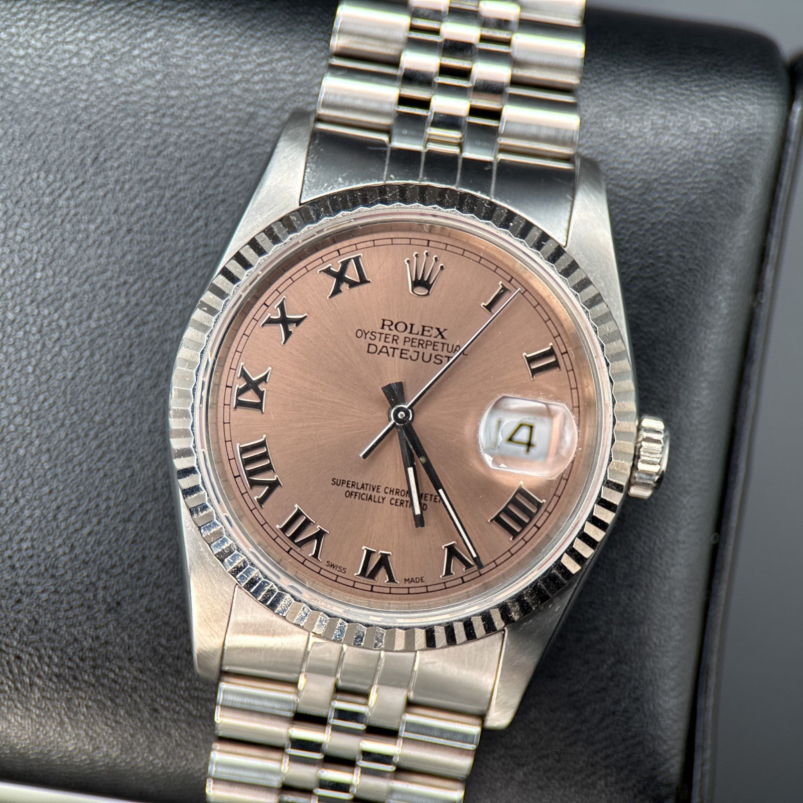 Rolex Datejust 16234 Salmon Roman Dial Steel Jubilee Automatic 36mm Watch0