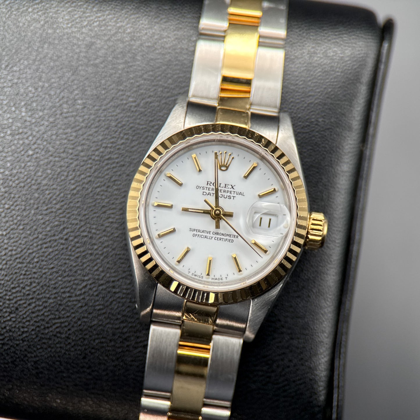 Rolex Lady-Datejust 69173 White Stick Dial Two-Tone Automatic 26mm Watch0