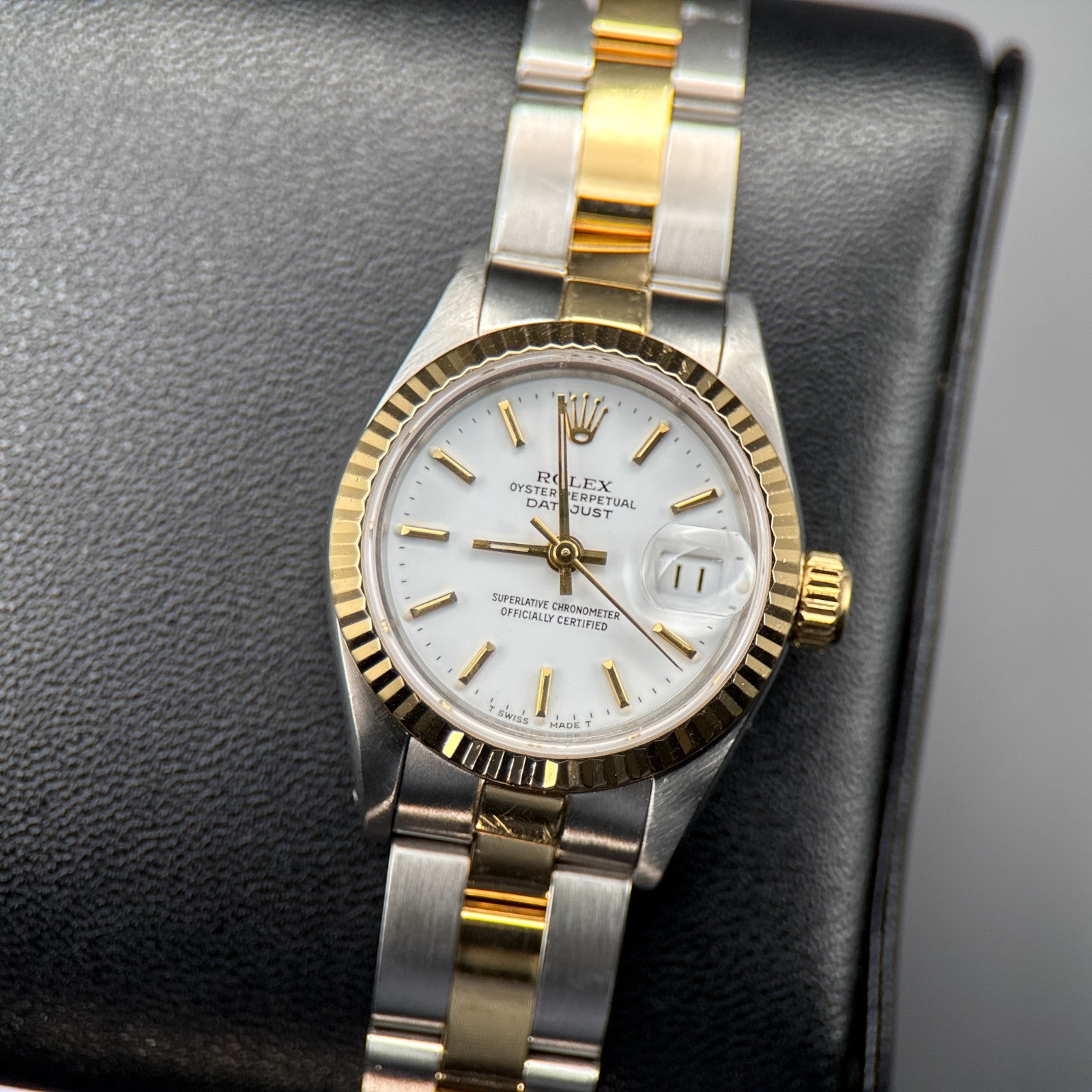 Rolex Lady-Datejust 69173 White Stick Dial Two-Tone Automatic 26mm Watch0