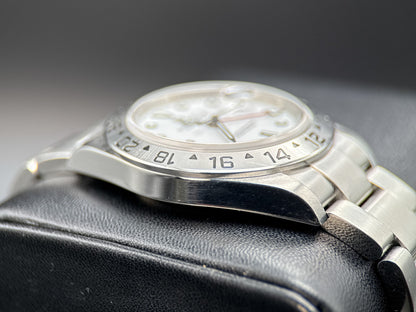 Rolex Explorer II White Dial 16570 Engraved Rehaut 40mm Automatic Watch - 20093