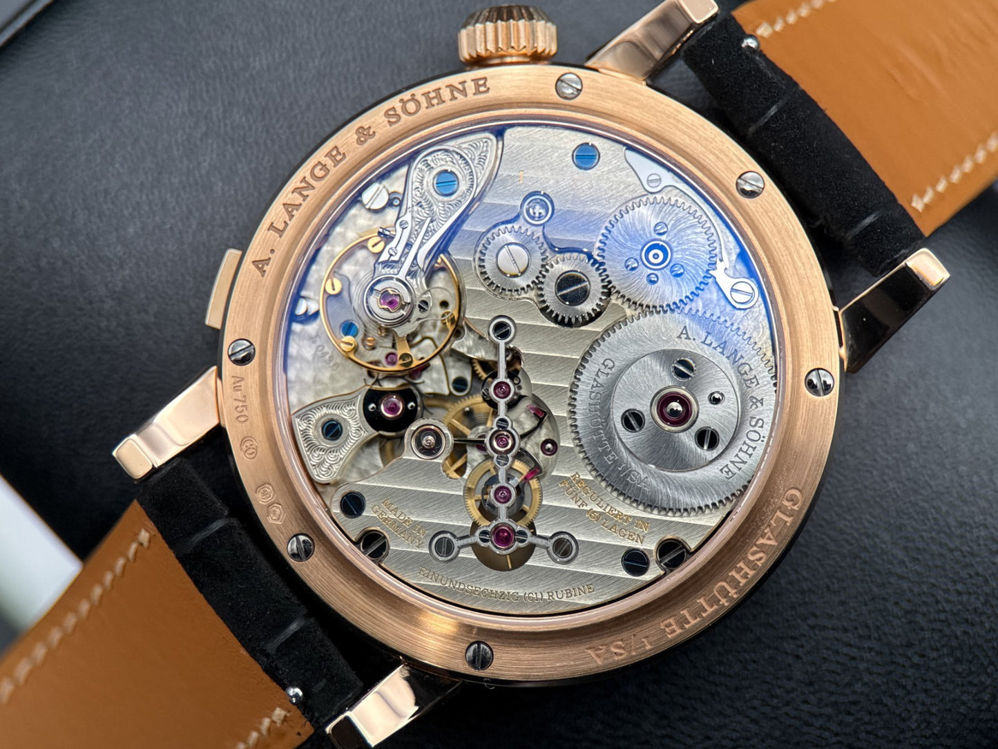 A. Lange & Söhne Zeitwerk 142.031 Rose Gold Black Dial Manual 41.9mm Watch 20235