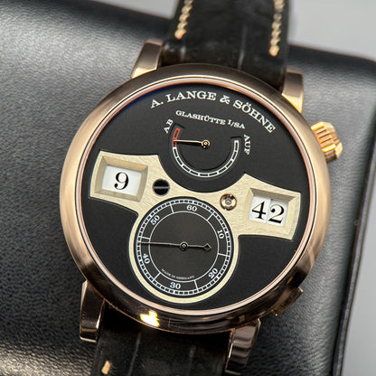 A. Lange & Söhne Zeitwerk 142.031 Rose Gold Black Dial Manual 41.9mm Watch 20230