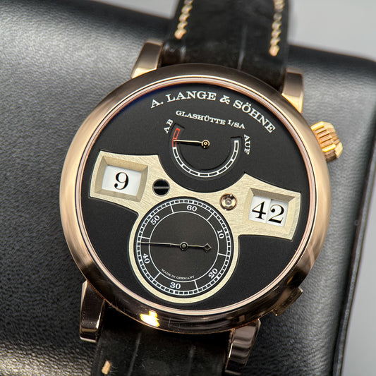 A. Lange & Söhne Zeitwerk 142.031 Rose Gold Black Dial Manual 41.9mm Watch 20230