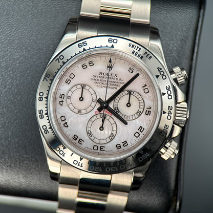 Rare Rolex Daytona 116509 Mother Of Pearl Racing Dial White Gold 40mm Watch 20060