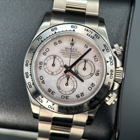 Rare Rolex Daytona 116509 Mother Of Pearl Racing Dial White Gold 40mm Watch 20060