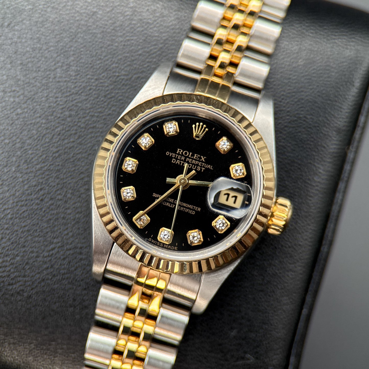 Rolex Lady-Datejust 69173 Black Diamond Dial Automatic 26mm Watch - 19980