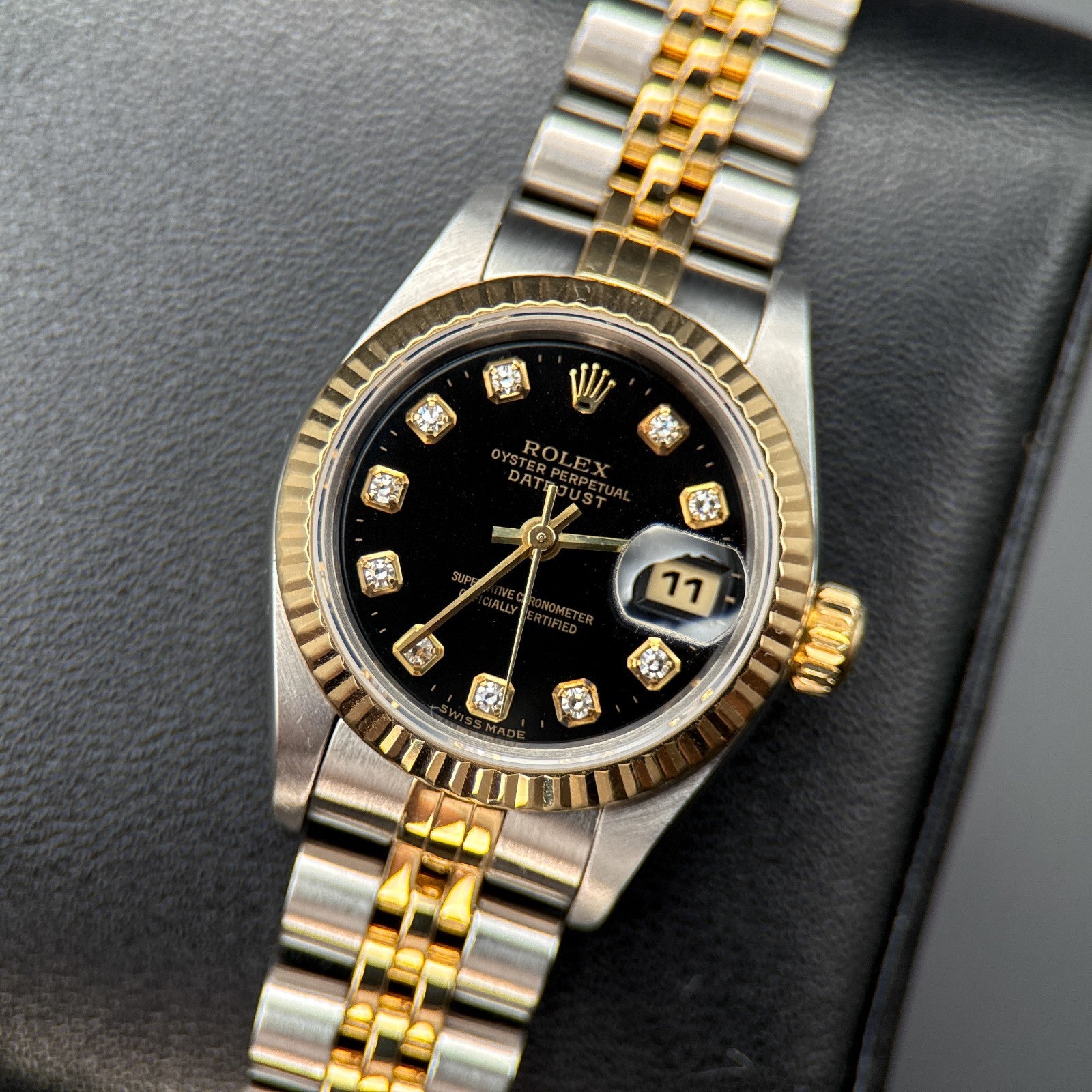 Rolex Lady-Datejust 69173 Black Diamond Dial Automatic 26mm Watch - 19980