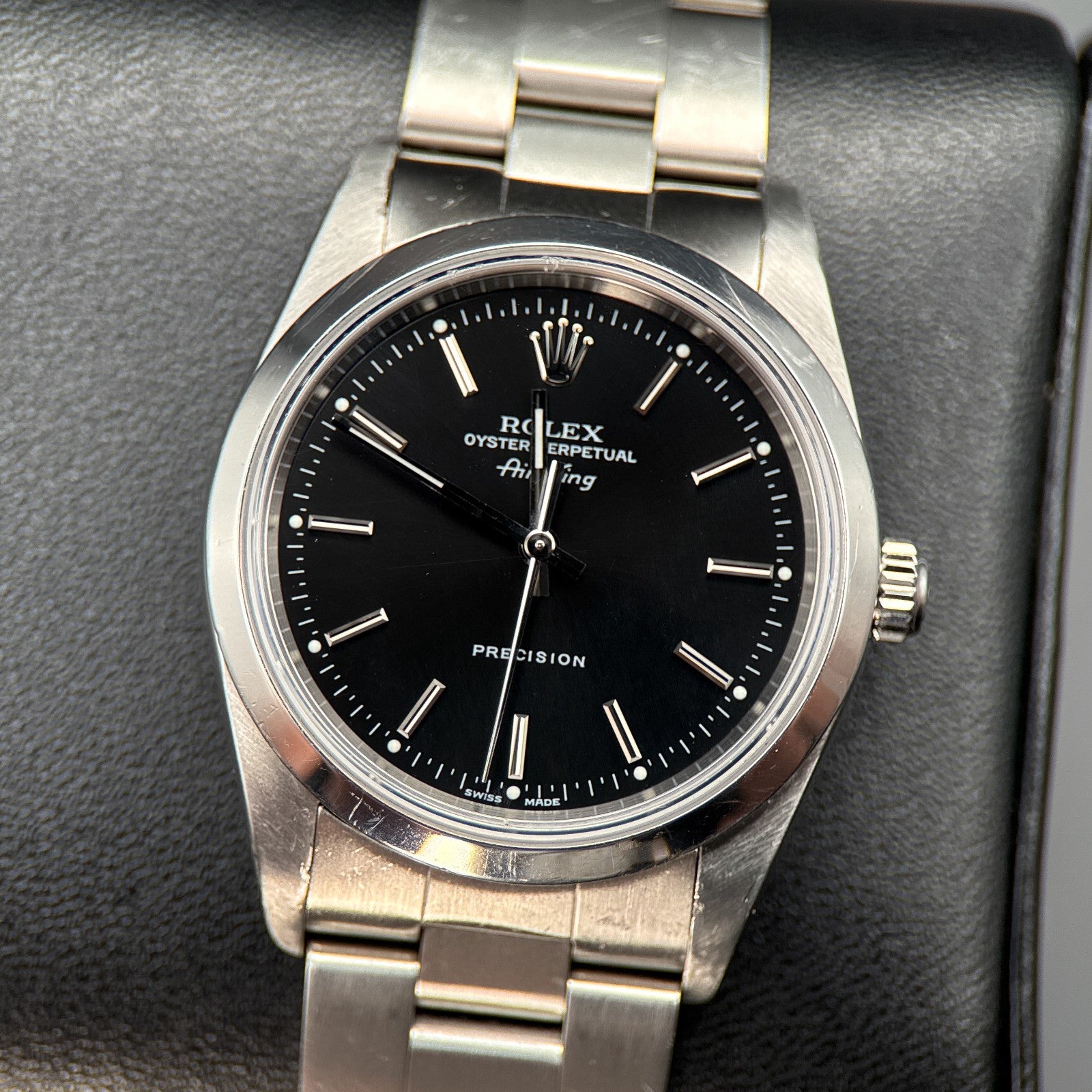 Rolex Air-King 14000M Black Dial Steel Oyster Automatic 34mm Watch0