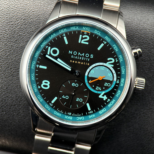 Nomos Glashütte Club Sport Neomatik Worldtimer 790.S7 Trace Dial 40mm Watch0