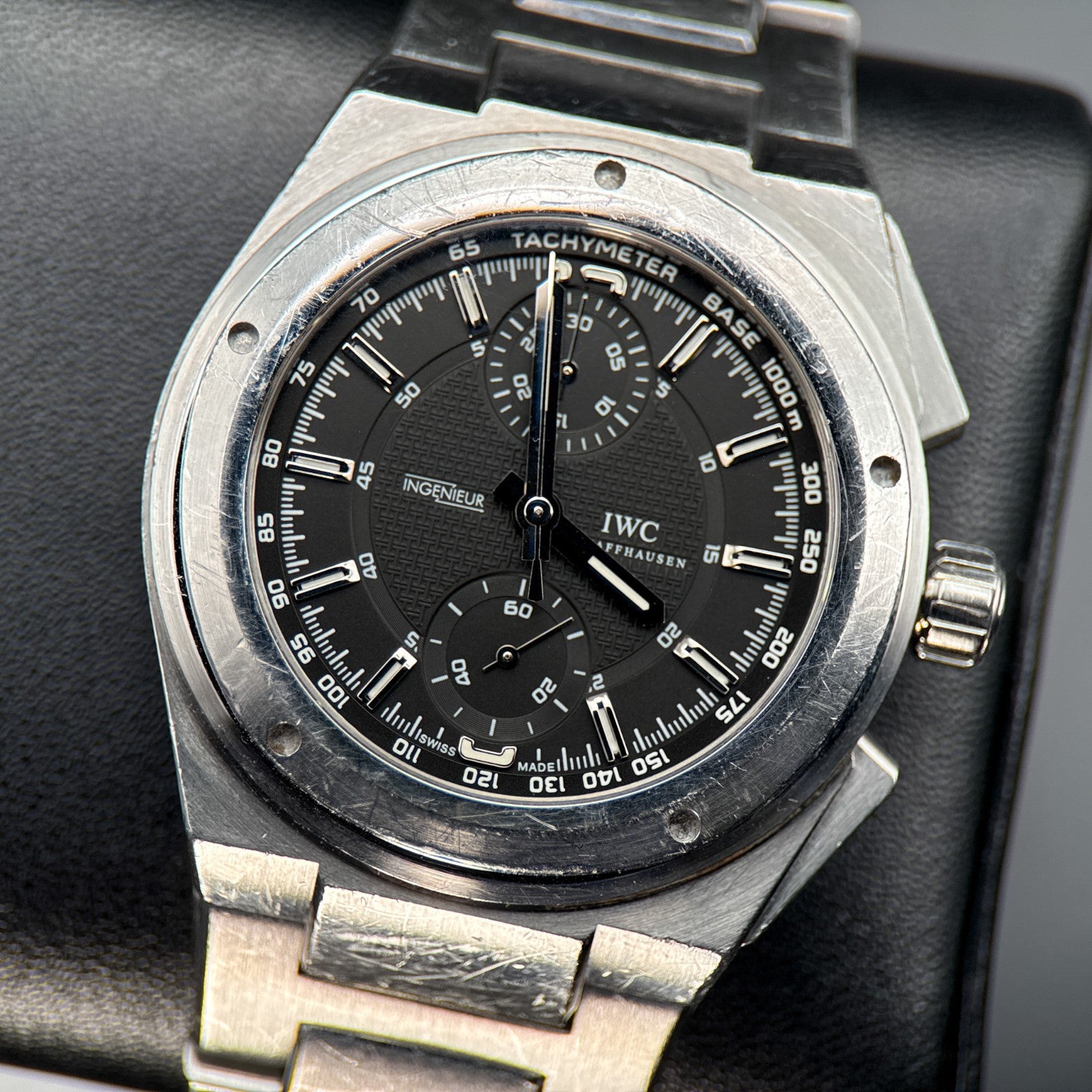 IWC Ingenieur Chronograph IW372501 Black Dial Steel Automatic 42.5mm Watch0
