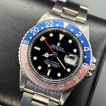 Vintage Rolex GMT-Master "Pepsi" 16750 Black Dial Automatic 40mm Watch0