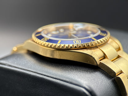 Rolex Submariner Date 16618 Bluesy Yellow Gold Unpolished 40mm Automatic Watch3