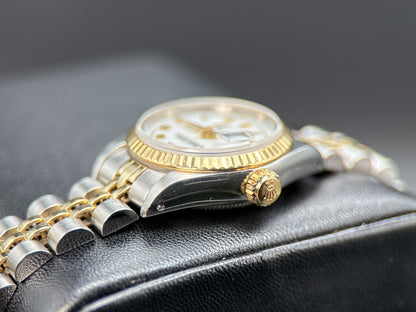 Vintage Rolex Lady-Datejust 69173 White Dial Two-Tone 26mm Automatic Watch 19841