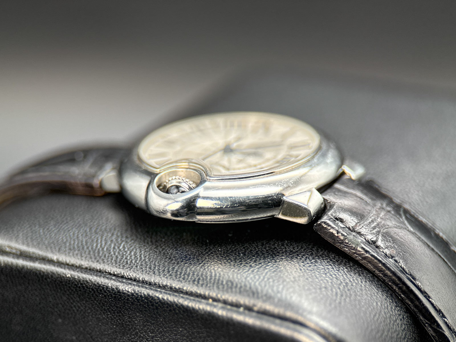 Ladies Cartier Ballon Bleu 3489 Silver Guilloché Dial Automatic 33mm Watch2