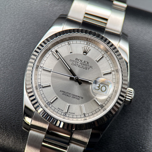 Rolex Datejust 116234 Silver Tuxedo Dial Steel Oyster Automatic 36mm Watch0