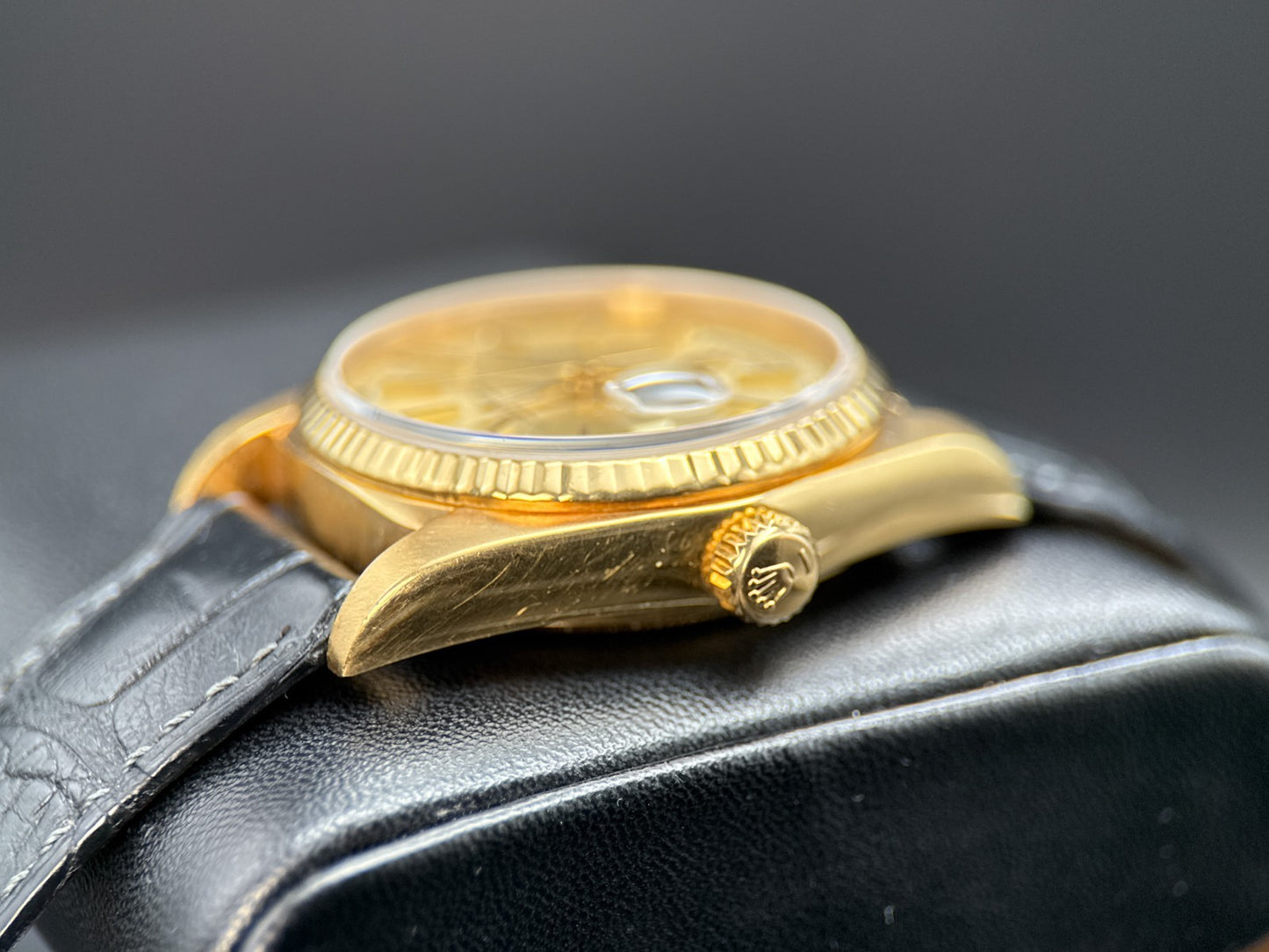 Vintage Rolex Day-Date 18038 Champagne Dial Yellow Gold Automatic 36mm Watch1
