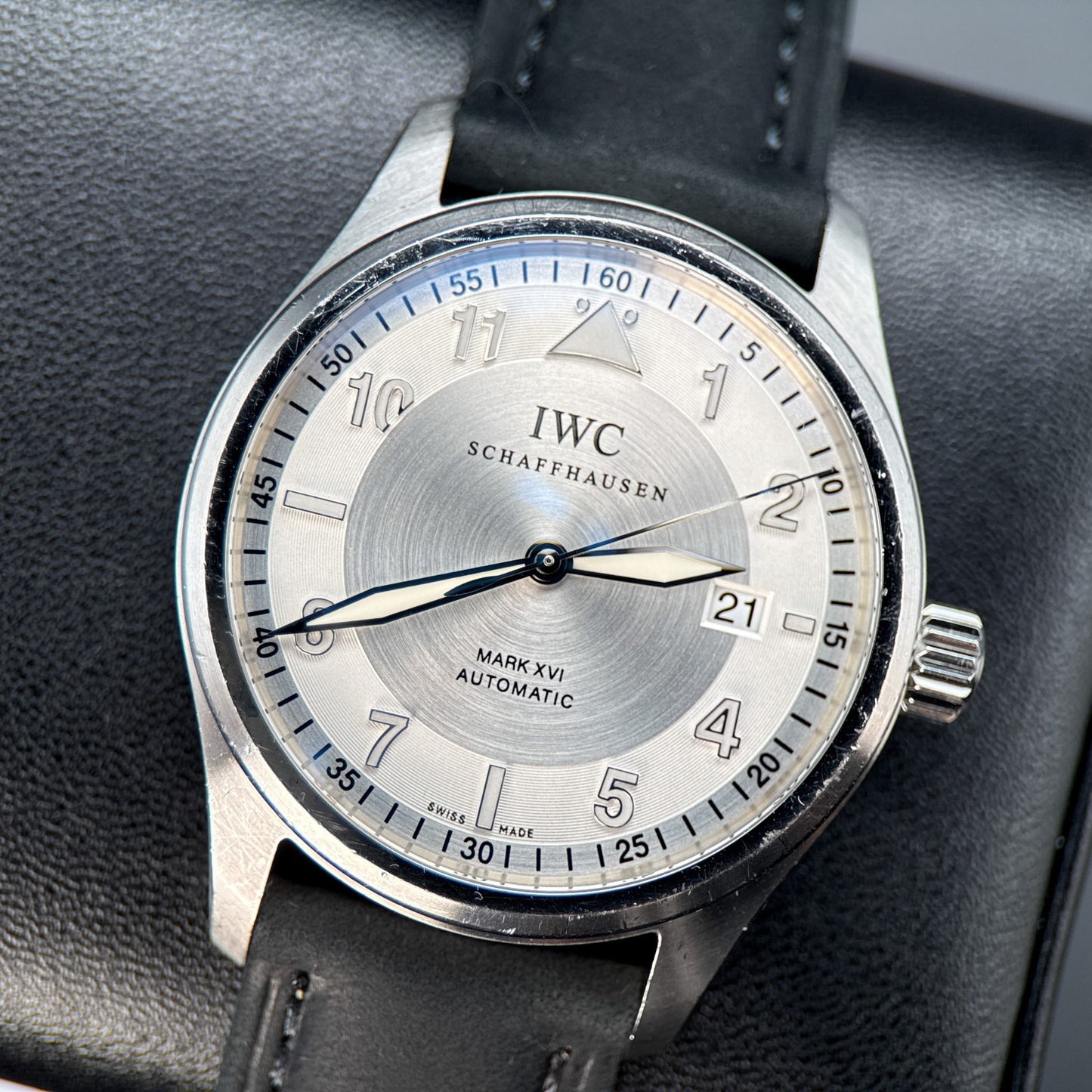 IWC Pilot's Watch Silver Men's Watch with Black Leather Strap - IW3255020