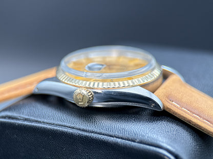 Vintage Rolex Datejust 16013 Champagne Linen Dial Automatic 36mm Watch2