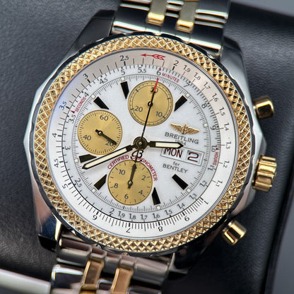 Breitling Bentley GT D13362 White Dial Two-Tone Automatic Chronograph 44mm Watch0