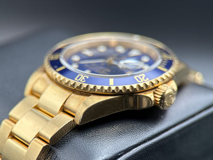 Rolex Submariner Date 16618 Bluesy Yellow Gold Unpolished 40mm Automatic Watch1