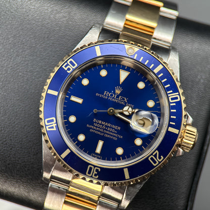 Rolex Submariner Date "Bluesy" 16613 Blue Dial Automatic 40mm Watch0