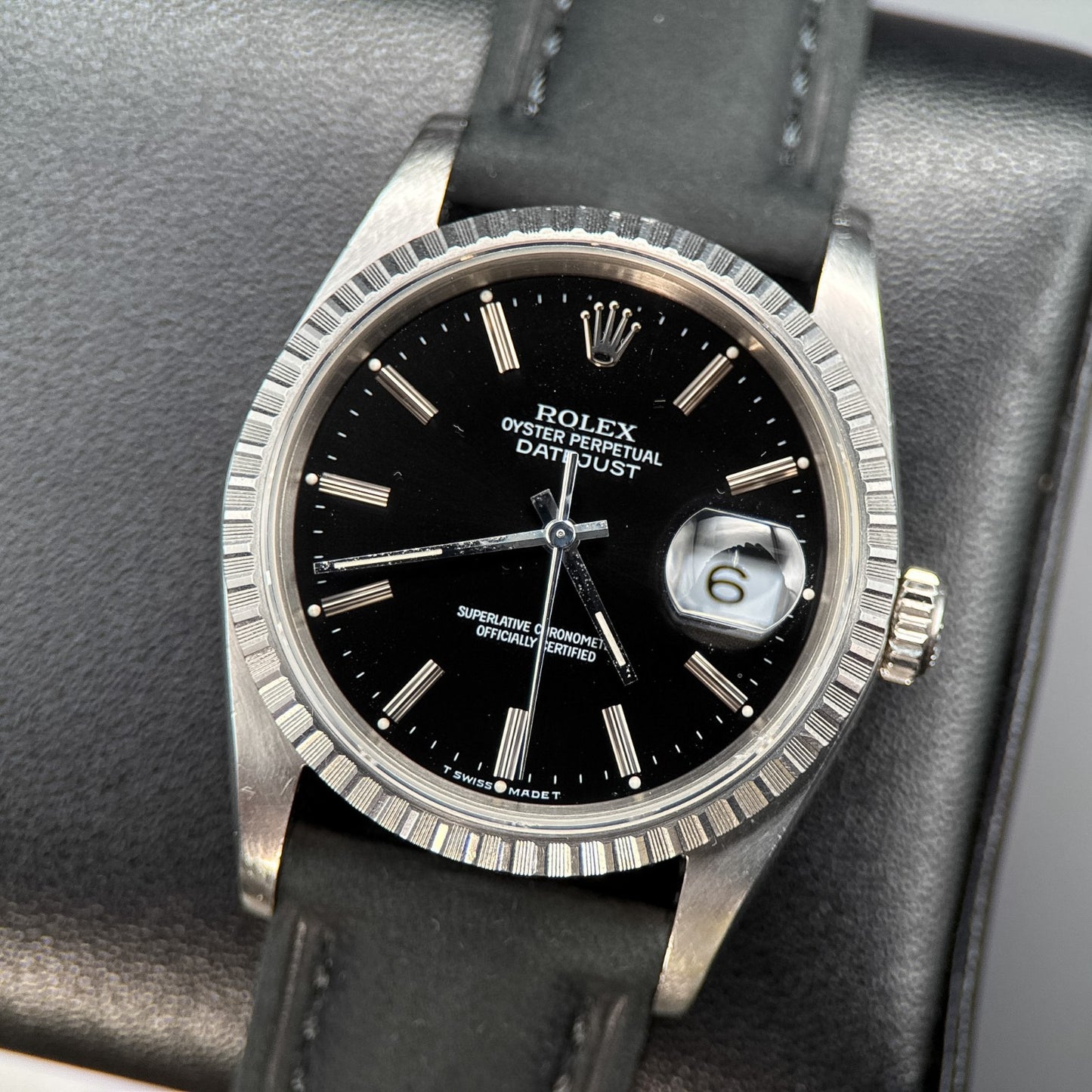 Rolex Datejust 16220 Black Dial Stainless Steel Automatic 36mm Watch0