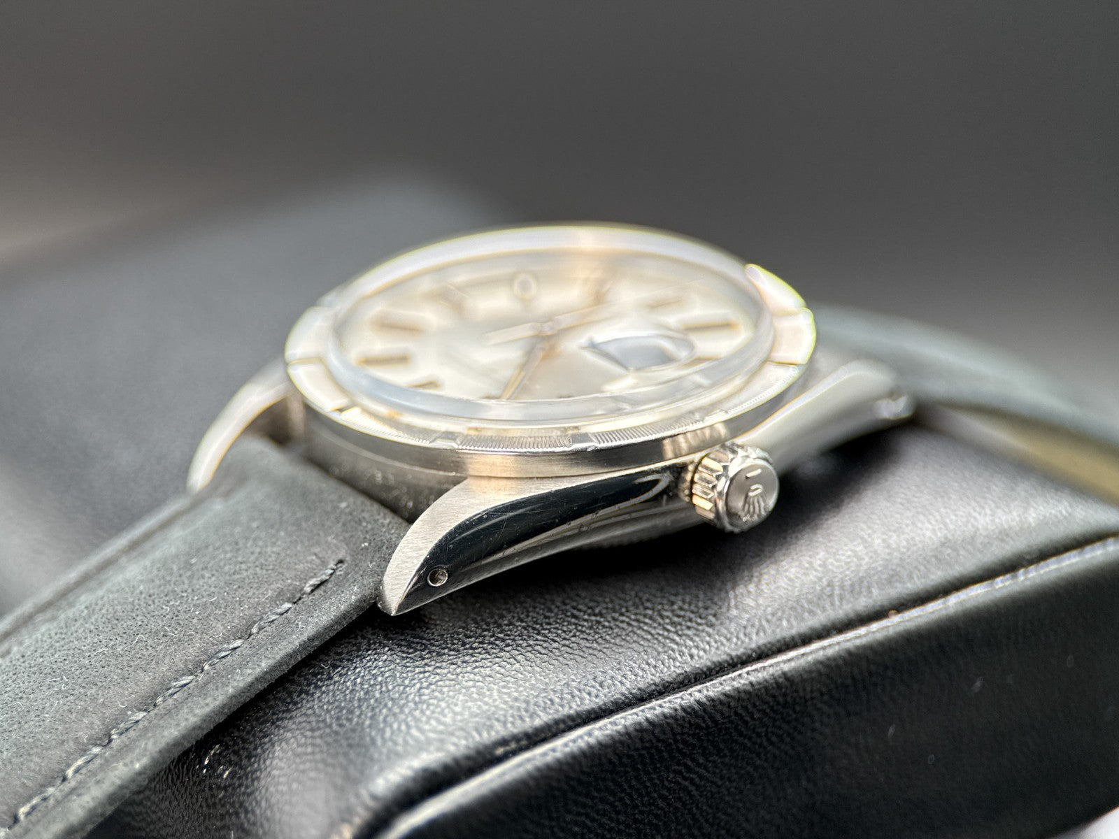 Rolex Date 15010 Silver Dial Engine-Turned Bezel Steel 34mm Automatic Watch1
