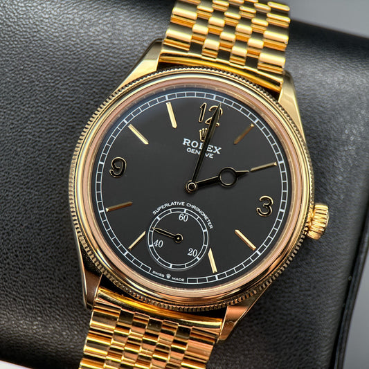 Rolex Perpetual 1908 52508 Black Dial Yellow Gold 39mm Watch - 20260