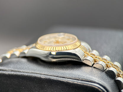 Rolex Lady-Datejust 69173 Ivory Pyramid Dial Two-Tone 26mm Watch - 19944