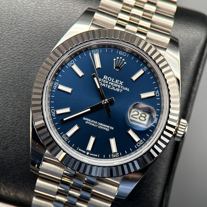 Rolex Datejust 126334 Blue Dial Fluted Bezel Jubilee Automatic 41mm Watch - 20250